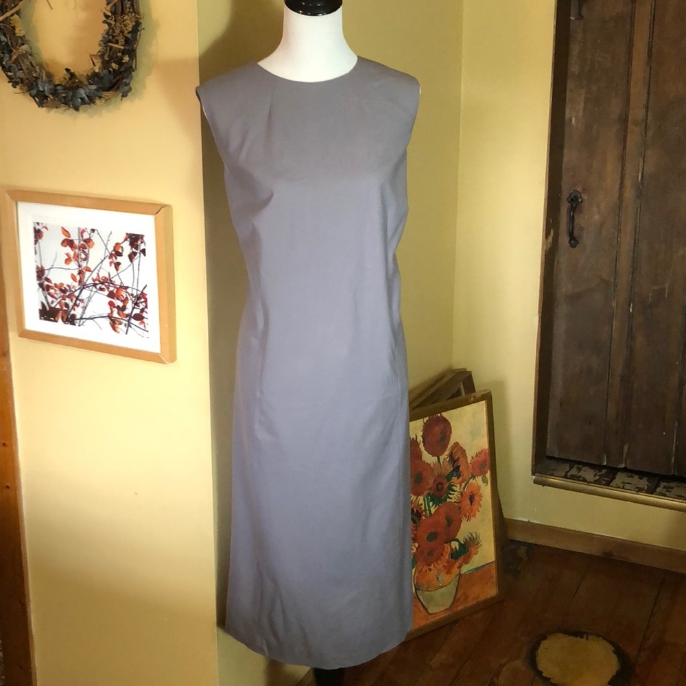 Vintage EMANUEL UNGARO Size 20 Classic Tank-dress Stretchy Wool Career $448 NEW